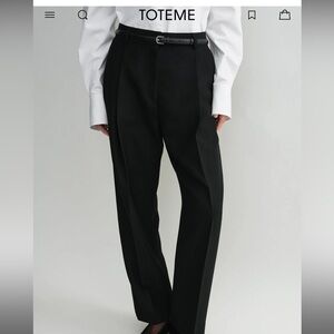 Toteme Black Wool Black Sewn Pleat Trousers NWT